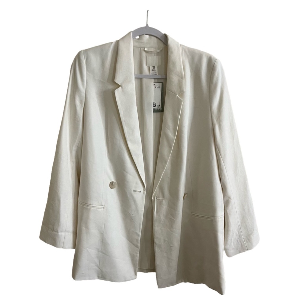 H&M Linen Cream Blazer NWT - Picture 2 of 6